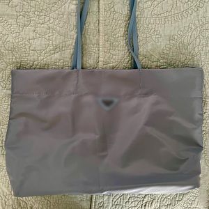 Light Blue Grey Vinyl Tote - Popular Brand